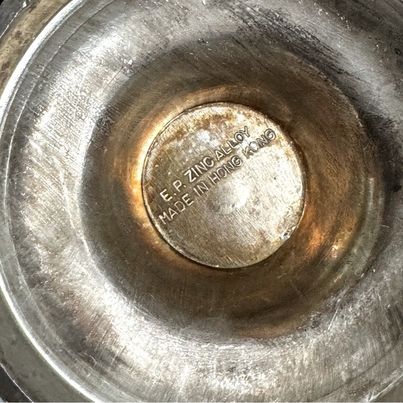 Vintage E.P. ZINC silver plated Allou Sugar Scuttle with Gold Wash. - Picture 7 of 7